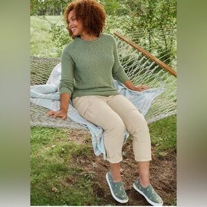 L.L. Bean Green Crew Neck Sweater
